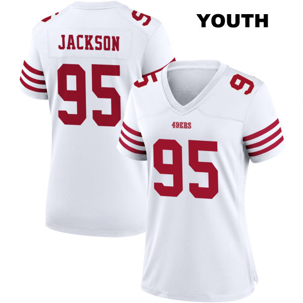 Drake Jackson San Francisco 49ers Youth Home Number 95 Stitched White Football Jersey