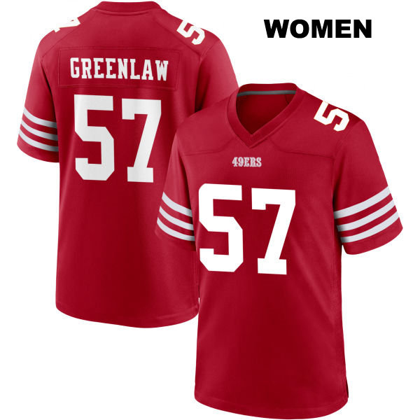 Dre Greenlaw San Francisco 49ers Womens Home Number 57 Stitched Red Football Jersey