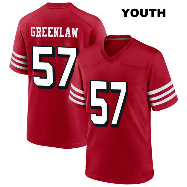 Dre Greenlaw Alternate San Francisco 49ers Youth Stitched Number 57 Scarlet Football Jersey