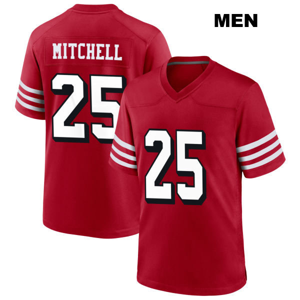 Elijah Mitchell Stitched San Francisco 49ers Mens Number 25 Alternate Scarlet Football Jersey