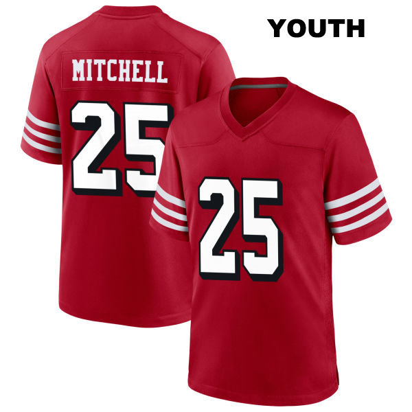 Alternate Elijah Mitchell San Francisco 49ers Youth Number 25 Stitched Scarlet Football Jersey
