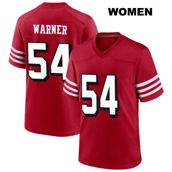 Fred Warner Alternate San Francisco 49ers Stitched Womens Number 54 Scarlet Football Jersey