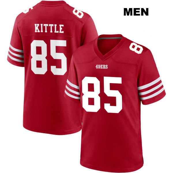 George Kittle San Francisco 49ers Home Mens Number 85 Stitched Red Football Jersey