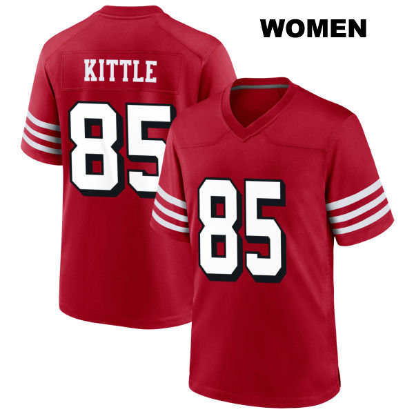 Stitched George Kittle San Francisco 49ers Womens Alternate Number 85 Scarlet Football Jersey