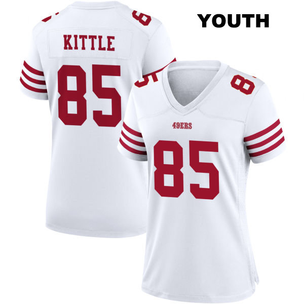 George Kittle San Francisco 49ers Home Youth Number 85 Stitched White Football Jersey