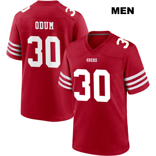 George Odum San Francisco 49ers Stitched Mens Home Number 30 Red Football Jersey