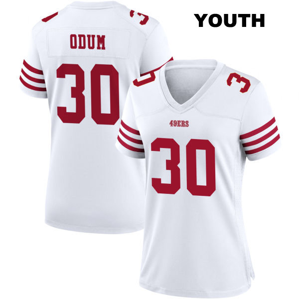 George Odum Home San Francisco 49ers Stitched Youth Number 30 White Football Jersey
