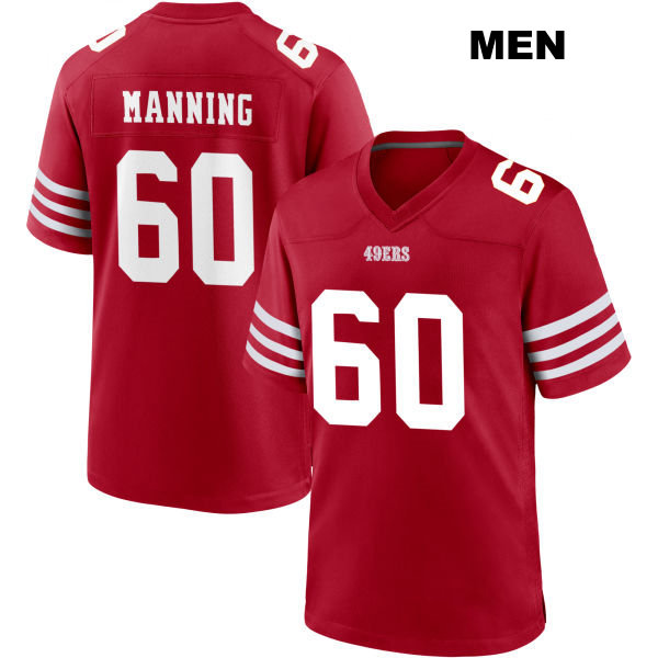 Home Ilm Manning Stitched San Francisco 49ers Mens Number 60 Red Football Jersey