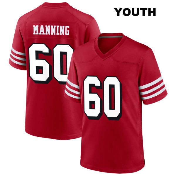 Alternate Ilm Manning San Francisco 49ers Stitched Youth Number 60 Scarlet Football Jersey