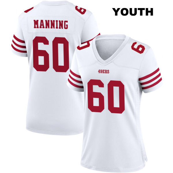 Home Ilm Manning Stitched San Francisco 49ers Youth Number 60 White Football Jersey