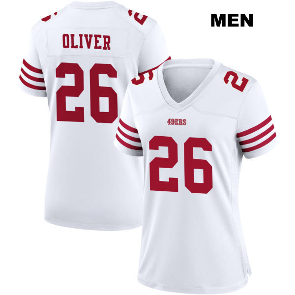 Isaiah Oliver San Francisco 49ers Home Mens Stitched Number 26 White Football Jersey
