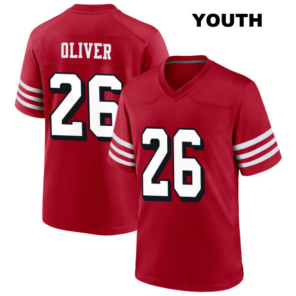 Isaiah Oliver Alternate San Francisco 49ers Youth Number 26 Stitched Scarlet Football Jersey