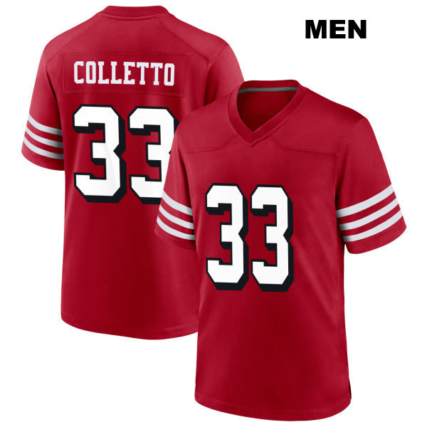 Jack Colletto San Francisco 49ers Stitched Alternate Mens Number 33 Scarlet Football Jersey
