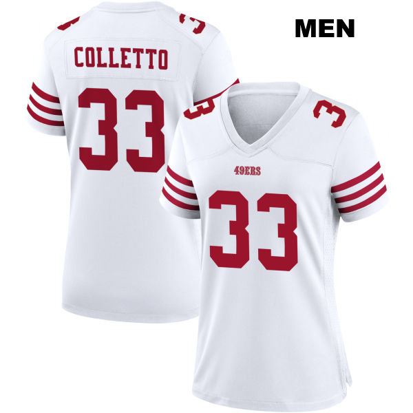 Jack Colletto Stitched San Francisco 49ers Home Mens Number 33 White Football Jersey