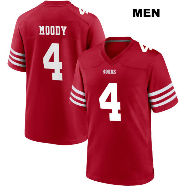 Jake Moody Stitched San Francisco 49ers Mens Number 4 Home Red Football Jersey