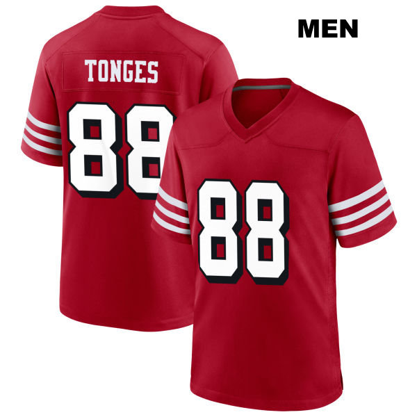 Alternate Jake Tonges San Francisco 49ers Stitched Mens Number 88 Scarlet Football Jersey