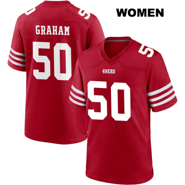 Home Jalen Graham San Francisco 49ers Womens Number 50 Stitched Red Football Jersey