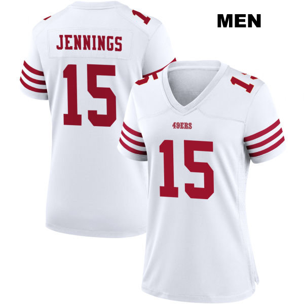 Jauan Jennings San Francisco 49ers Mens Number 15 Stitched Home White Football Jersey