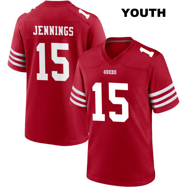 Home Jauan Jennings San Francisco 49ers Youth Number 15 Stitched Red Football Jersey