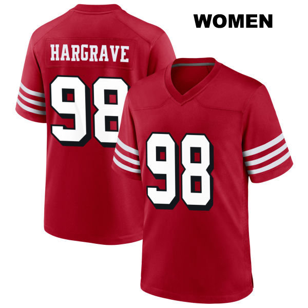 Javon Hargrave Alternate San Francisco 49ers Womens Stitched Number 98 Scarlet Football Jersey
