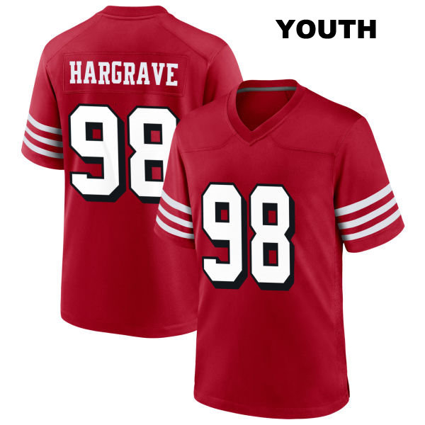 Javon Hargrave Alternate San Francisco 49ers Youth Number 98 Stitched Scarlet Football Jersey
