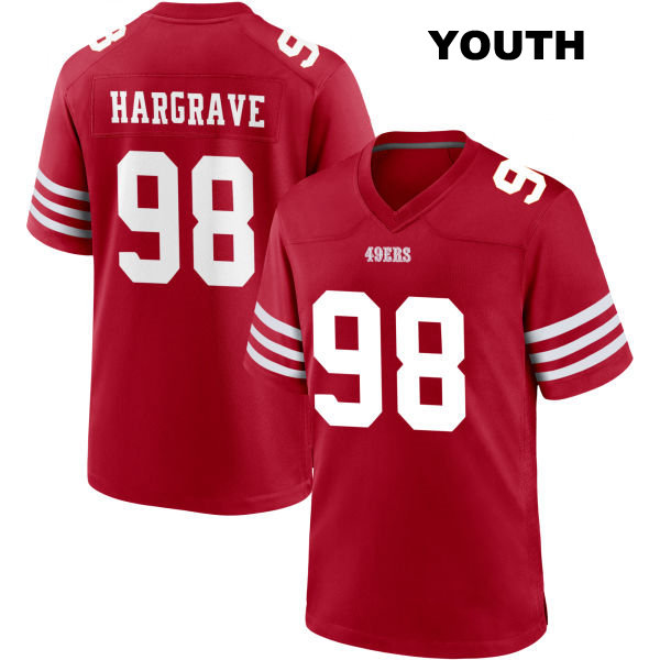 Javon Hargrave San Francisco 49ers Youth Number 98 Home Stitched Red Football Jersey