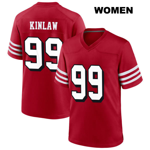 Javon Kinlaw Stitched San Francisco 49ers Womens Number 99 Alternate Scarlet Football Jersey