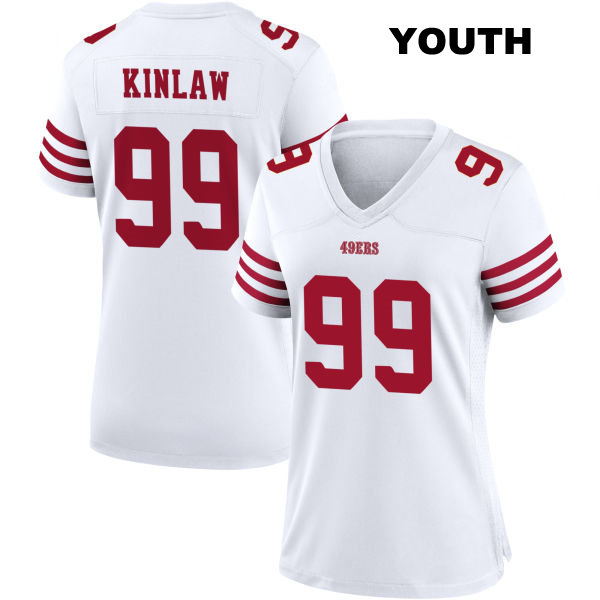 Javon Kinlaw Home San Francisco 49ers Youth Number 99 Stitched White Football Jersey