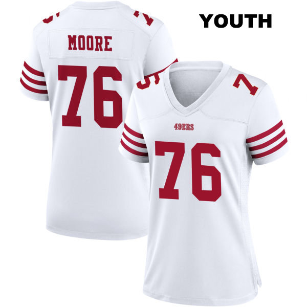 Jaylon Moore San Francisco 49ers Youth Home Stitched Number 76 White Football Jersey