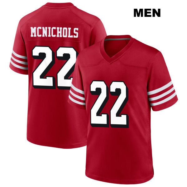 Jeremy McNichols Stitched San Francisco 49ers Mens Number 22 Alternate Scarlet Football Jersey