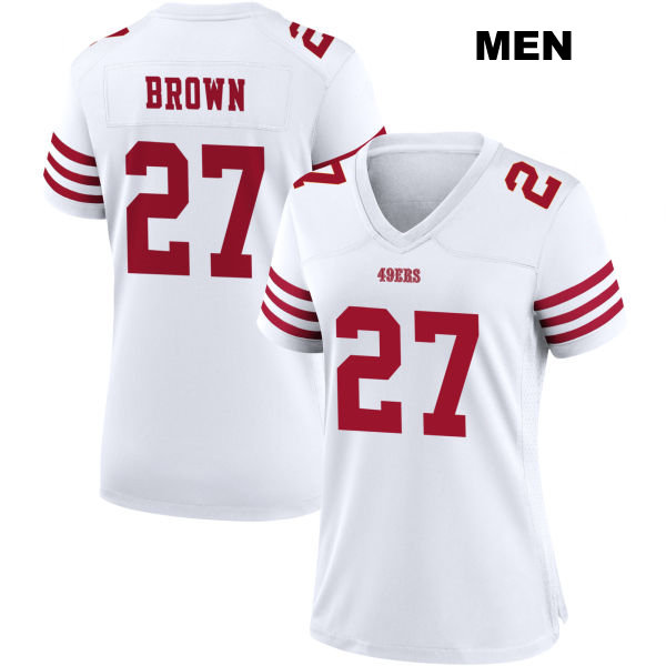 Ji'Ayir Brown San Francisco 49ers Home Mens Number 27 Stitched White Football Jersey