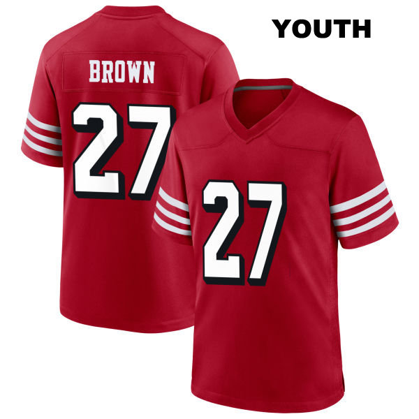 Ji'Ayir Brown San Francisco 49ers Youth Alternate Number 27 Stitched Scarlet Football Jersey