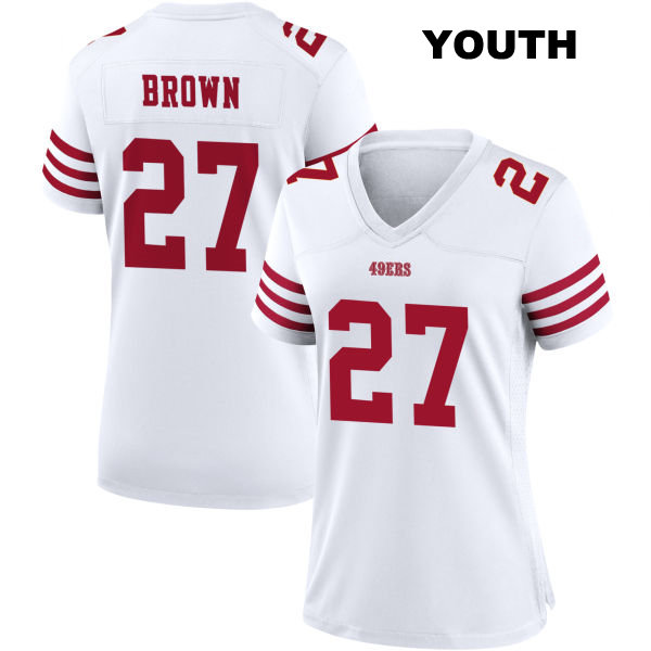 Ji'Ayir Brown San Francisco 49ers Stitched Home Youth Number 27 White Football Jersey