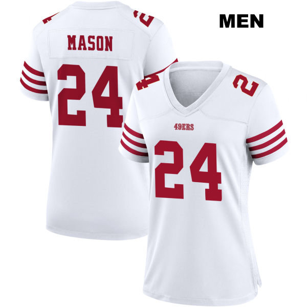 Jordan Mason Stitched San Francisco 49ers Mens Home Number 24 White Football Jersey
