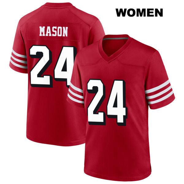 Jordan Mason Alternate San Francisco 49ers Womens Number 24 Stitched Scarlet Football Jersey