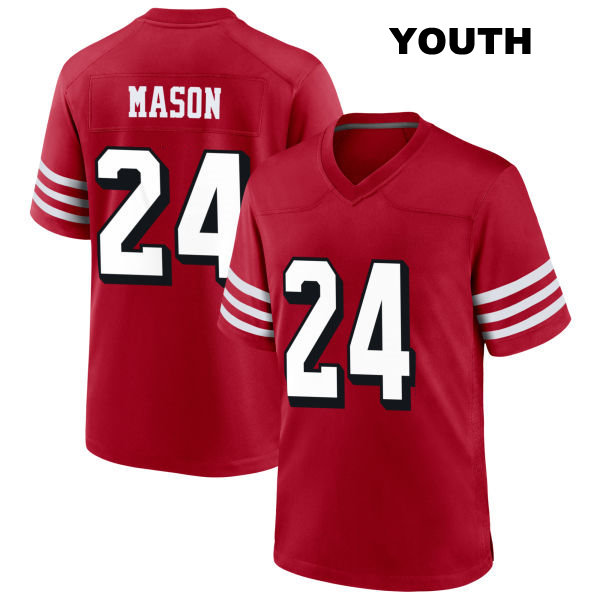 Jordan Mason Stitched San Francisco 49ers Youth Number 24 Alternate Scarlet Football Jersey