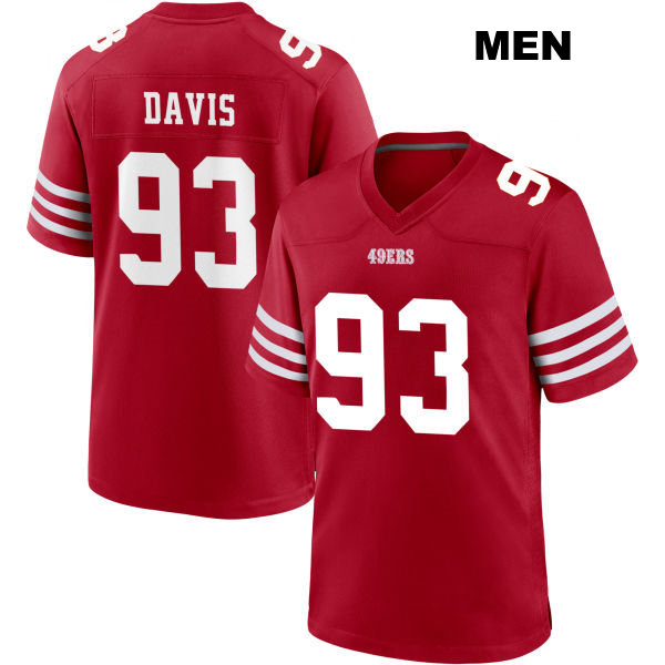Home Kalia Davis Stitched San Francisco 49ers Mens Number 93 Red Football Jersey