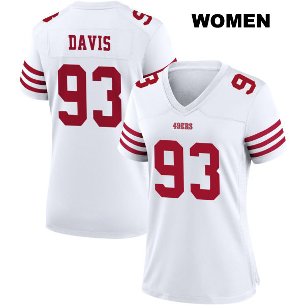 Stitched Kalia Davis San Francisco 49ers Womens Number 93 Home White Football Jersey