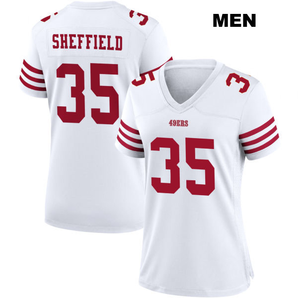 Kendall Sheffield San Francisco 49ers Stitched Mens Number 35 Home White Football Jersey