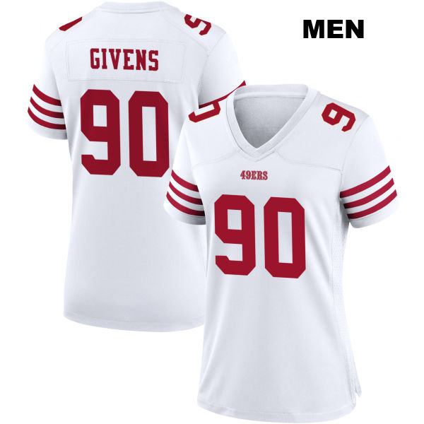 Home Kevin Givens San Francisco 49ers Mens Number 90 Stitched White Football Jersey