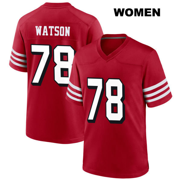 Leroy Watson Stitched San Francisco 49ers Womens Number 78 Alternate Scarlet Football Jersey