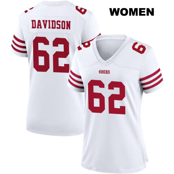 Marlon Davidson Stitched San Francisco 49ers Womens Home Number 62 White Football Jersey