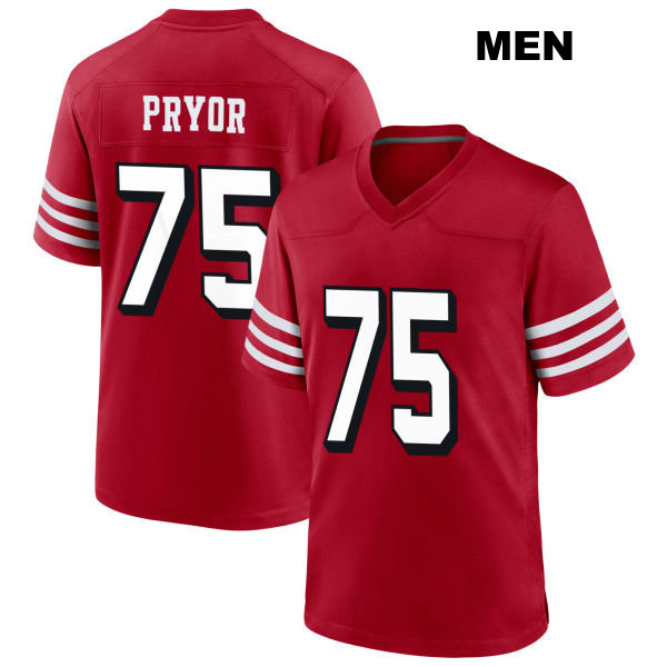 Matt Pryor Alternate San Francisco 49ers Stitched Mens Number 75 Scarlet Football Jersey