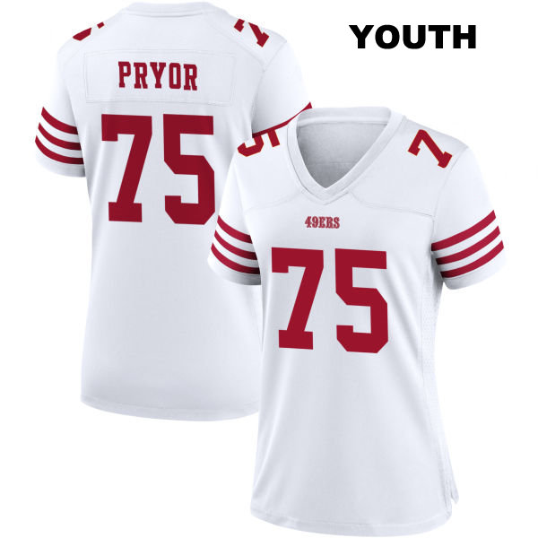 Home Matt Pryor San Francisco 49ers Stitched Youth Number 75 White Football Jersey