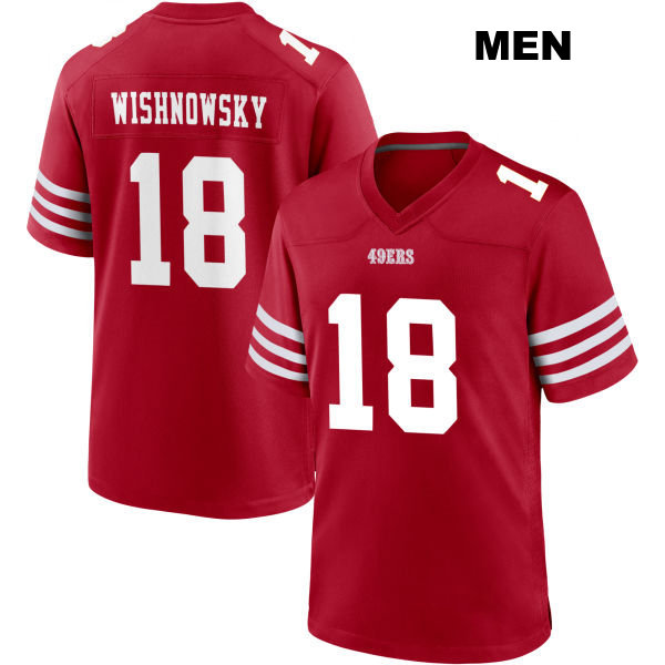 Mitch Wishnowsky San Francisco 49ers Mens Stitched Home Number 18 Red Football Jersey