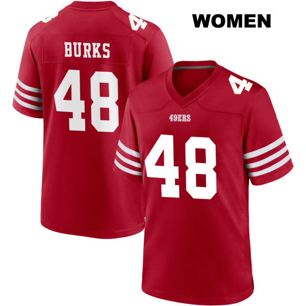 Oren Burks San Francisco 49ers Womens Number 48 Stitched Home Red Football Jersey
