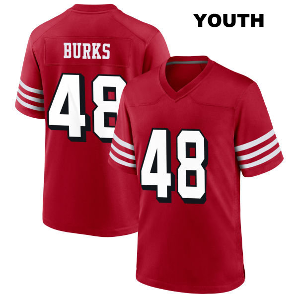 Oren Burks San Francisco 49ers Stitched Youth Alternate Number 48 Scarlet Football Jersey