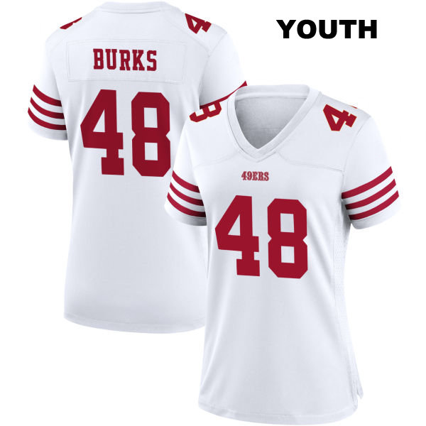 Oren Burks San Francisco 49ers Home Youth Stitched Number 48 White Football Jersey