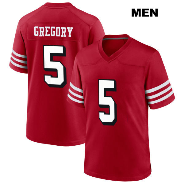 Randy Gregory San Francisco 49ers Mens Stitched Alternate Number 5 Scarlet Football Jersey