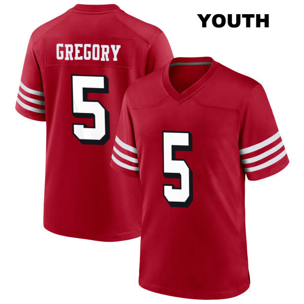 Randy Gregory Alternate San Francisco 49ers Stitched Youth Number 5 Scarlet Football Jersey